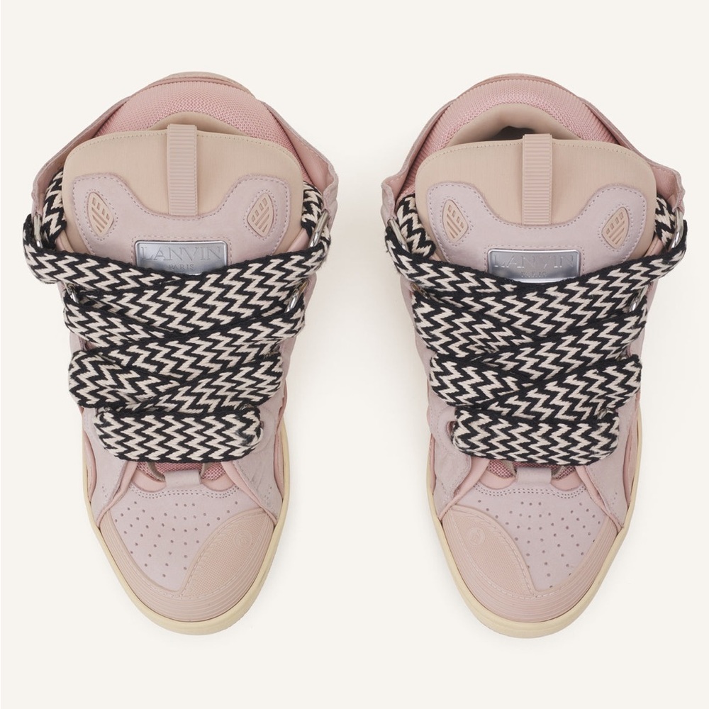 LANVIN LEATHER CURB SNEAKERS